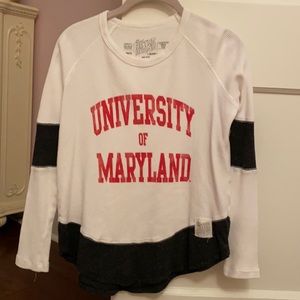 Girls University of Maryland waffle shirt, L